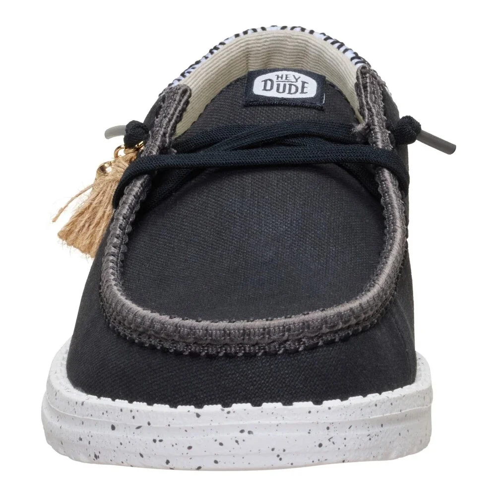 Hey Dude Wendy Funk Beach Woven 45220-0C4 Women's Black Slip-On Shoes SHOP538